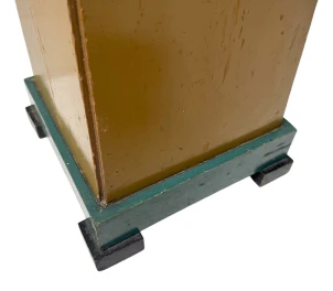 Art Deco Pedestal Table, Hand-Painted Pine, Dutch Design, 1920s